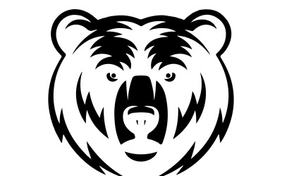 A bold logo design featuring a powerful grizzly bear