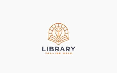 Book Library Logo Template Design