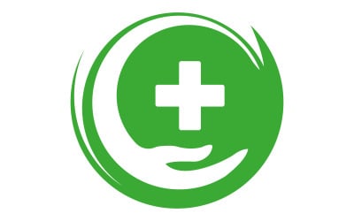 Projekt logo Green Cross z dłonią dla kliniki medycznej i placówek opieki zdrowotnej