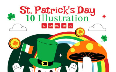 10 illustrationer för glad St. Patrick&amp;#39;s Day