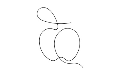 24. Folyamatos egyvonalas rajz fehér alapon Apple-ből