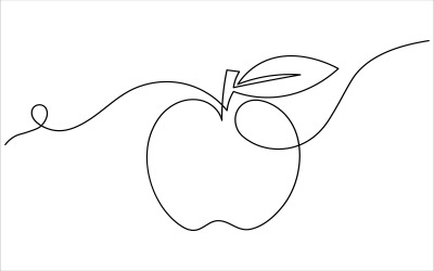25. Folyamatos egyvonalas rajz fehér alapon Apple