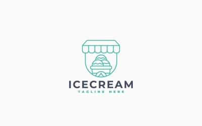 Ice Cream Cart Logo Template Design