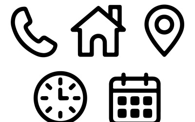 Minimal interface icon set for contact