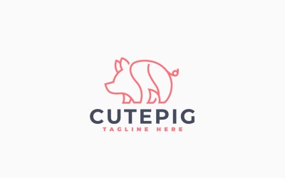 Niedliches Schweinchen-Logo-Vorlagendesign