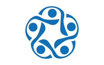 Projekt logo „Teamwork People Circle” dla wsparcia grupy i społeczności korporacyjnej