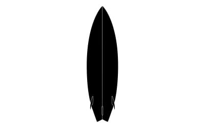 Black surfboard silhouette isolated on white background