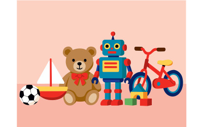 Colorful Toys Collection (flat design)