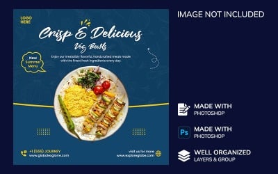Fast casual restaurant Instagram post and marketing banner template