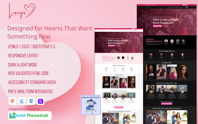 Lovqis – Modern Dating Landing HTML Website Template