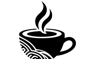 Stiliserad kaffekopp med ånga som stiger graciöst