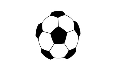Zwart-wit voetbal plat vectorpictogram symbool geïsoleerd op een witte achtergrond