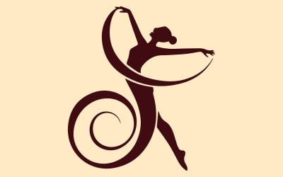 dance letterform illustration A G R I C T Z shape letter Dance School Academy Logo