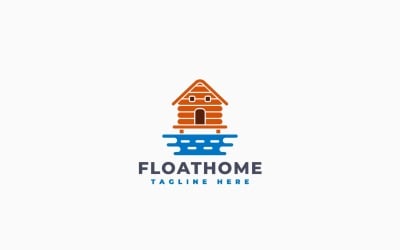 Floating House Logo Creative Template Design