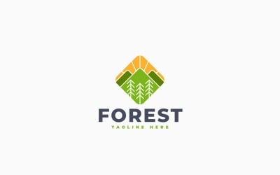 Forest Mountain Logo Template Design