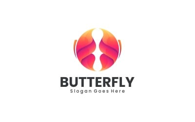 Design del logo a farfalla astratta moderna sfumata