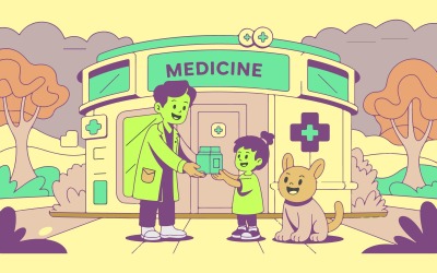 Medicine Support Health Store Branding illustration