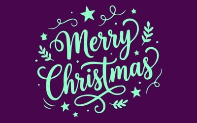 merry christmas calligraphy Christmas Stocking Vector Illustration t-shirt