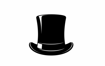 Chapeau haut-de-forme noir élégant avec ruban de satin pour les occasions classiques, isolé sur fond blanc