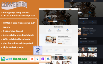 Corventro – Plantilla HTML para landing page de consultora