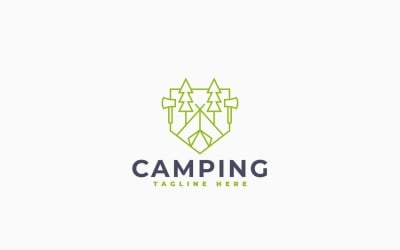 Camping Adventure Logo Minimalist Template Design