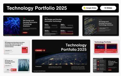 [GRATUITO] Modello di Google Slides per portfolio tecnologico 2025