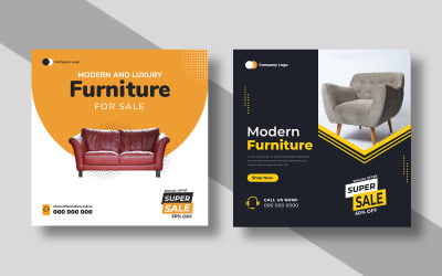 Wyprzedaż mebli w mediach społecznościowych Post w wersji 4