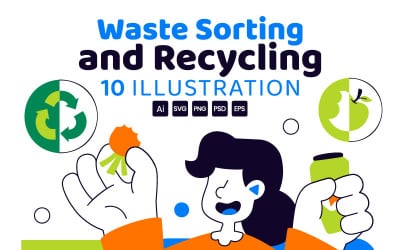 10. Illustration zur Abfallsortierung und zum Recycling