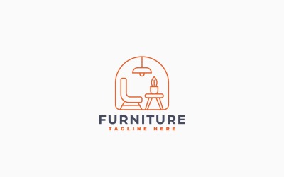 Minimalistisk möbellogotypmalldesign