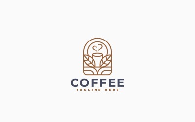 Modello di design minimalista per il logo della caffetteria