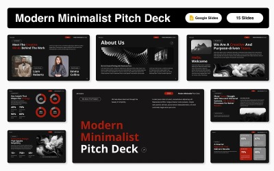 Modern minimalistisk pitchdeck Google Presentationer-mall