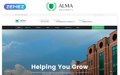 ALMA - Modelo de site HTML de várias páginas da universidade