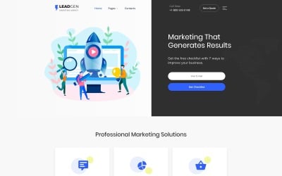 LeadGen - modelo de site HTML5 de várias páginas da agência de marketing