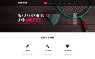 Modelo de site de clube de badminton