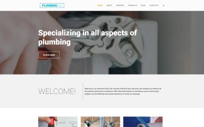 "Plumbing Co" - адаптивний WordPress шаблон №55759