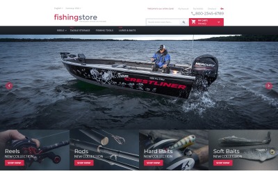 Reszponzív Fishing Store Magento sablon 55708