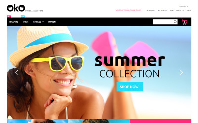 "Sunglasses Shop" - адаптивний Magento шаблон №55707