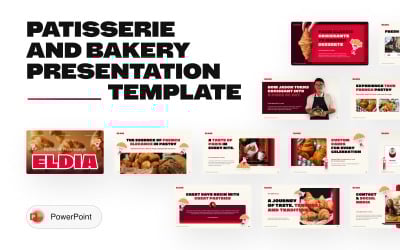 Eldia – Patisserie &amp;amp; Bakery PowerPoint Presentation Template
