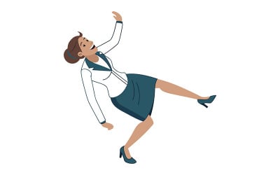 Isometric office worker presenting with pointing gesture