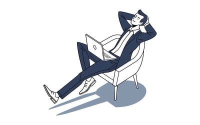 Isometric office worker typing intently