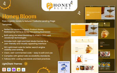 Modèle multipage Honey Blume – Miel biologique et apiculture