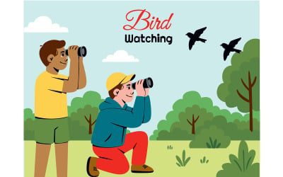 Two Men Seen Looking Through Binoculars