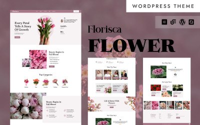 Florisca - Növények, virágok, szezonális csokrok és dekoráció WordPress Elementor sablon