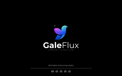 Градієнтний сучасний абстрактний дизайн логотипу птах