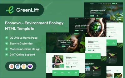 GreenLift – HTML-шаблон сталого довкілля та еко-послуг