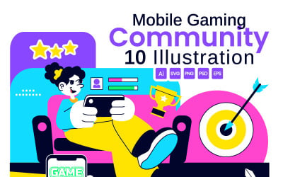 10 Mobile Gaming Community Illustration