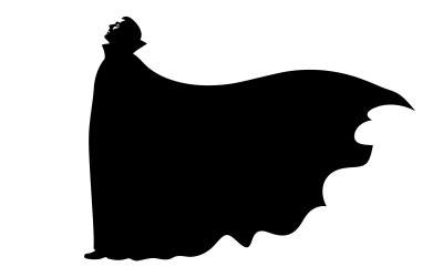 Silhueta elegante de uma pessoa e um touro mítico em preto minimalista, isolada em fundo branco.