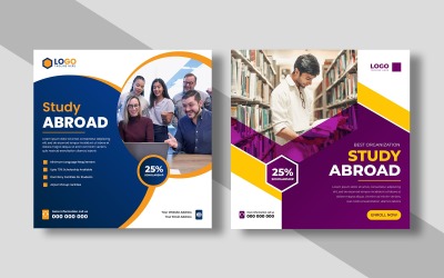 Vorlage für Social-Media-Posts zum Thema Auslandsstudium (Version 1)