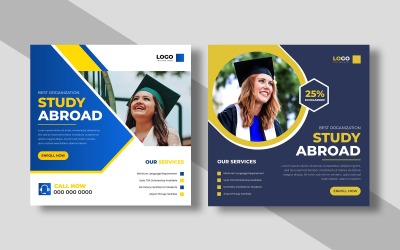 Vorlage für Social-Media-Posts zum Thema Auslandsstudium (Version 2)