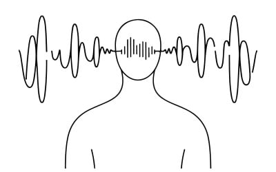 Eine Illustration, die die gelassene Silhouette eines Menschen darstellt.